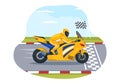 Racing Motosport Speed Bike Template Hand Drawn Cartoon Flat Illustration for Competition or Championship Race