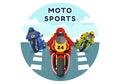 Racing Motosport Speed Bike Vector Illustration for Competition or Championship Race by Wearing Sportswear and Equipment