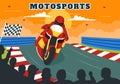 Racing Motosport Speed Bike Vector Illustration for Competition or Championship Race by Wearing Sportswear and Equipment