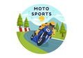 Racing Motosport Speed Bike Vector Illustration for Competition or Championship Race by Wearing Sportswear and Equipment