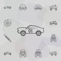 Racing muscle car icon. Bigfoot car icons universal set for web and mobile