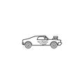 racing muscle car illustration. Element of extreme races for mobile concept and web apps. Thin line racing muscle car illustration