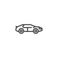 Racing muscle car line icon