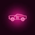 Racing muscle car neon icon. Elements of bigfoot car set. Simple icon for websites, web design, mobile app, info graphics