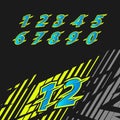 Racing number set for race car Royalty Free Stock Photo