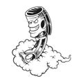 Racing piston head cloud smoke effect monochrome