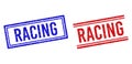 Grunge Textured RACING Stamp Seals with Double Lines Royalty Free Stock Photo
