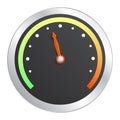 Racing speedometer icon, realistic style