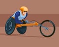 Racing on the sports wheelchair