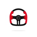 Racing steering wheel icon isolated, creative auto part logo, Royalty Free Stock Photo