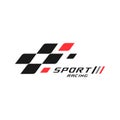 Racing stipes sport checkered graphic isolated Royalty Free Stock Photo
