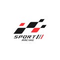 Racing stipes sport checkered graphic logo Royalty Free Stock Photo