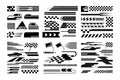 Racing stripe vector set, checkered flag designs, racing stripe speed, decal patterns Royalty Free Stock Photo