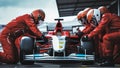 Racing Team at Pit Stop. Generative ai Royalty Free Stock Photo