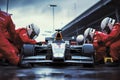 Racing Team at Pit Stop. Generative ai Royalty Free Stock Photo