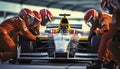 Racing Team at Pit Stop. Generative ai Royalty Free Stock Photo
