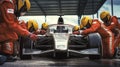 Racing Team at Pit Stop. Generative ai Royalty Free Stock Photo
