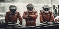 Racing Team at Pit Stop. Generative ai Royalty Free Stock Photo