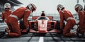 Racing Team at Pit Stop. Generative ai Royalty Free Stock Photo
