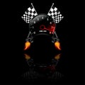 Racing theme with reflections. Many objects included like flag, tachometer, exhaust. Vector