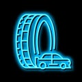 racing tires neon glow icon illustration