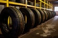 racing tires in a row ready for mounting