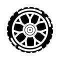 racing tires vehicle auto glyph icon vector illustration