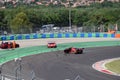 Racing track of Ferrari Challenge Europe with racing red wrecked sports car