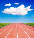 Racing track under blue sky Royalty Free Stock Photo