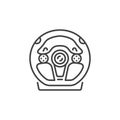 Racing wheel outline vector concept icon