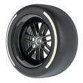 Racing Wheel with white hard compound type tyre, 3D rendering