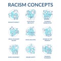 Racism concept icons set