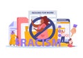 Racism  Discrimination Flat Composition Royalty Free Stock Photo