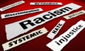 Racism News Headlines Discrimination Protest Injustice Words 3d Animation