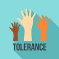 Racism tolerance logo, flat style