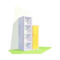 Low poly empty bookcase