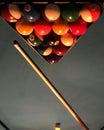 Rack for billiards eight ball  cue and pool stick Royalty Free Stock Photo