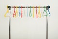 Rack of clothes with empty hangers. Royalty Free Stock Photo