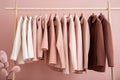 A rack with coats. Illustration AI Generative Royalty Free Stock Photo