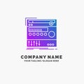 rack, component, module, sound, studio Purple Business Logo Template. Place for Tagline Royalty Free Stock Photo