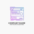 rack, component, module, sound, studio Purple Business Logo Template. Place for Tagline Royalty Free Stock Photo