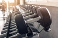 Rack of dumbbell in gym sport club Royalty Free Stock Photo