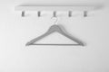 Rack with empty clothes hanger. Wardrobe accessory Royalty Free Stock Photo