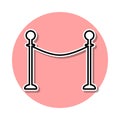 Rack guard rails sticker icon. Simple thin line, outline vector of cinema icons for ui and ux, website or mobile application