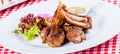Rack of lamb with mint sauce Royalty Free Stock Photo
