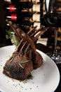 Cooked Rack of Lamb with Red Wine