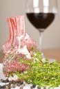 Rack of Marinated Lamb and Red Wine Royalty Free Stock Photo