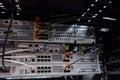 Rack-mounted servers and network cables in a data center server room showing IT infrastructure Royalty Free Stock Photo