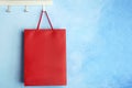 Rack with paper shopping bag Royalty Free Stock Photo