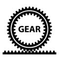 Rack pinion spur gear wheel symbol Royalty Free Stock Photo